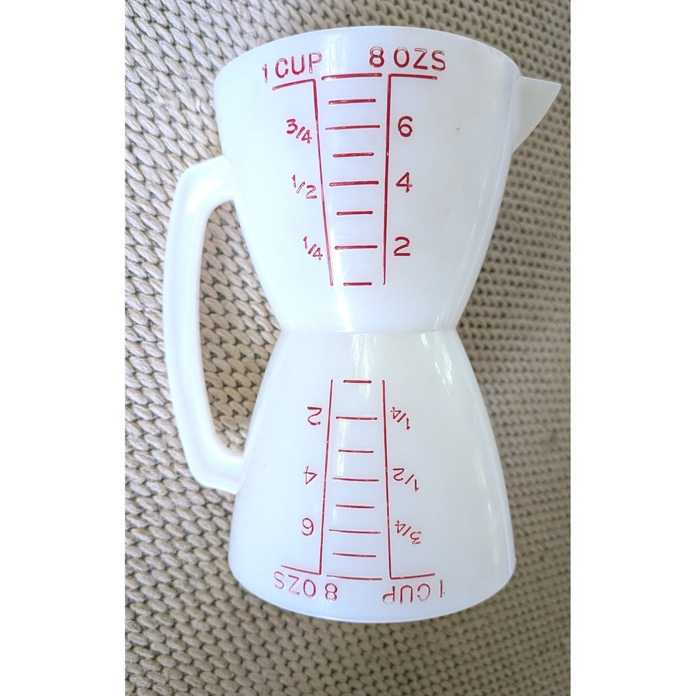Tupperware Measuring Double Cup Hourglass Pitcher Vintage Retro Kitsch Kitchen